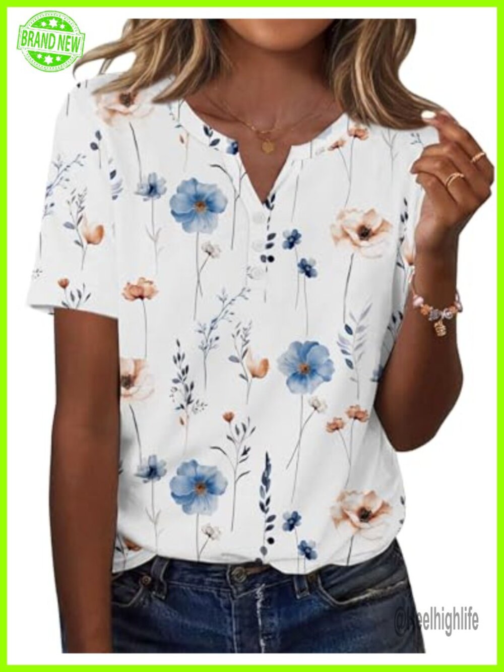 Womens Summer Tops Short Sleeve V Neck T Shirt Dressy Blouse